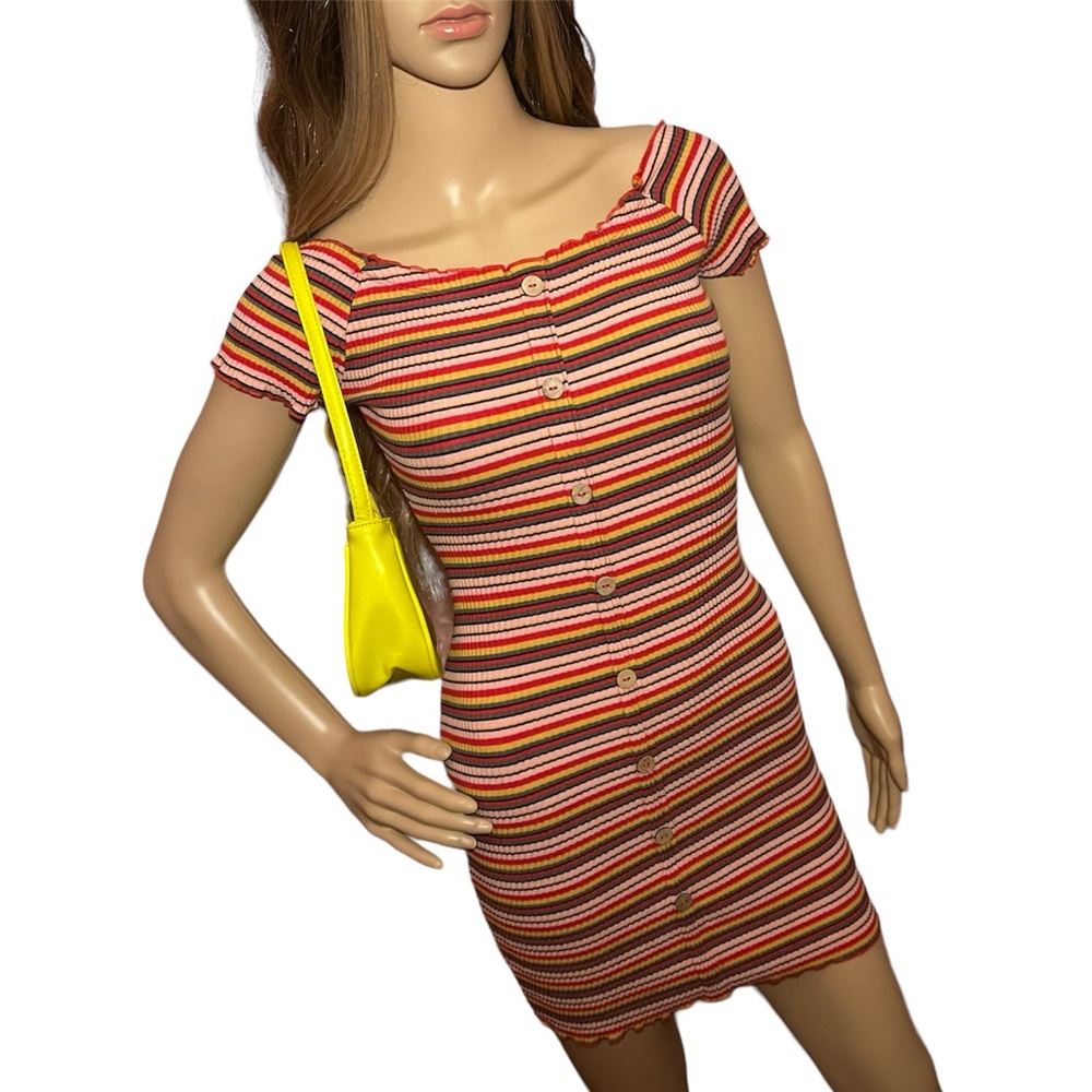 Women’s Multi Color Striped Body Con Dress